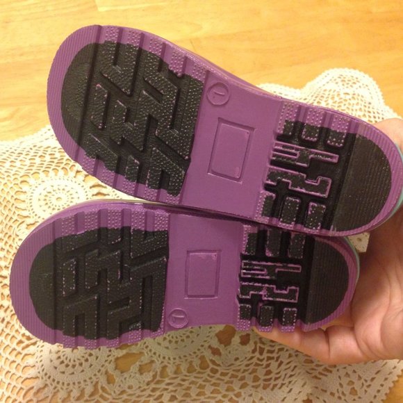 Mermaid Rain Boots by Timbee Purple Teal Size 7 NWT - Picture 4 of 10